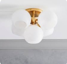 Williams Sonoma Staggered Glass 5-Light Flushmount - Milk New Unwanted