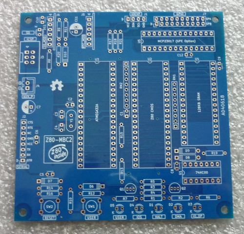 Z80 mbc2 bare pcb blue - pcb, solder