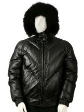 Men's Puffer Faux Fur Hooded V