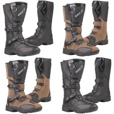 Bike It Triple Black Waterproof Leather Motorcycle Boots Adventure Touring CE