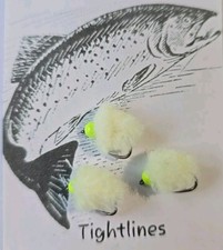 3 x Fl CHEESE- CHARTREUSE BEAD MIDI EGG IT EGGSTASY EGG FLIES size 12 barbless 