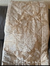 Dorma LUXURY Cream Gold Floral Damask Double Quilted Bedspread 78 inchx78 inch