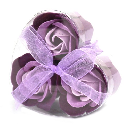 Set soap flower heart box - set,