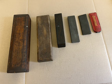 6 x Vintage Sharpening Stones Oil Stones Wet Stones some boxed