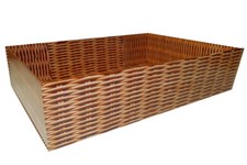 10 Gift Basket Hamper Boxes - Wicker Effect Cardboard Empty Gift Trays 30x20x6cm