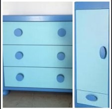 Ikea Mammut Blue Wardrobe With