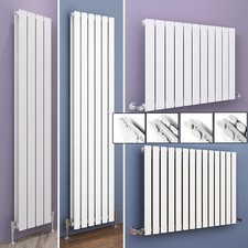Designer Radiator White Vertical Horizontal Oval Column Flat Panel Central Rads