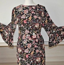 h&m black floral dress  wedding guest party cocktail size 12 14