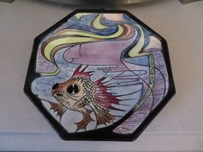 *RARE* BLACK RYDEN PUFFER FISH DESIGN PLATE 9.5 INCH DIA EMMA BOSSONS *RRP £225*