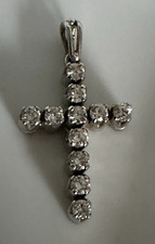 18ct White Gold & Diamond Cross Pendant (no chain)