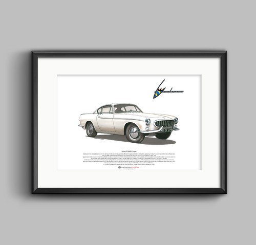 Volvo p1800 coupe art - art, poster