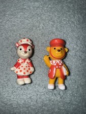 2 X Vintage Acorn Green Figures  Pvc 80s Tomy Fix Bear Toys H2