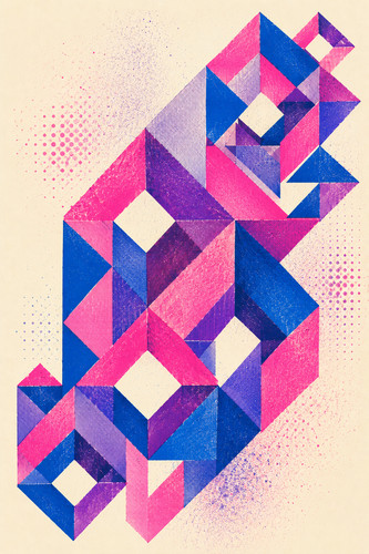 Geometric risograph poster - 13.,