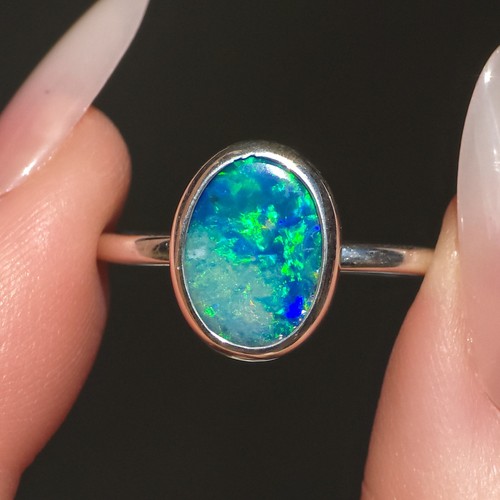 Australian opal doublet ring - australian,