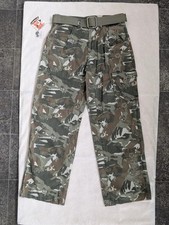 Airwalk Combat Trousers Pants Size S Wash Camouflage Belted Pockets Skater Retro