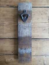 Rustic Wall Mountable Oak Whisky Barrel Stave Bottle Opener Beer Gift Bar