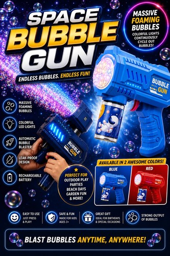 Space bubble gun led foaming - gun,