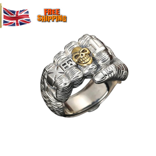 Gold skull fist - fist, punk