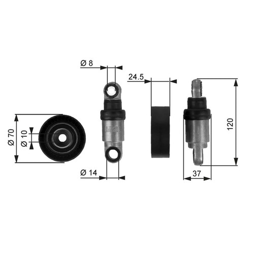 Gates ribbed belt tensioner - gates, v-ribbed