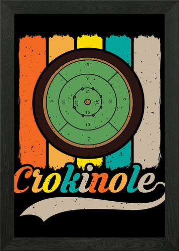 Crokinole game board framed - board,