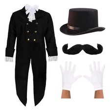POSH VICTORIAN MAN CHRISTMAS CAROLLER DICKENSIAN GENTLEMAN FANCY DRESS COSTUME