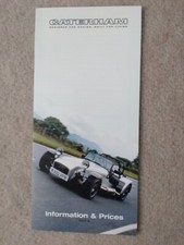 Caterham 7 Classic Roadsport SV Superlight R300 R400 R500 UK Price List Oct 2002