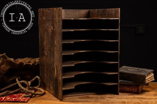 Antique pine file sorter - file,