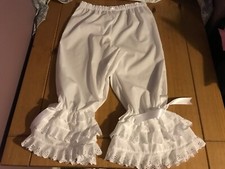 Long legged white Bloomers edged in whiteBroderie Anglaise lace in sizes 8- 26