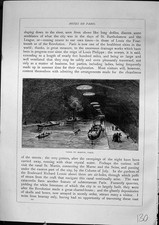Old Antique Print Scene Canal Boats St. Martin Paris France Furber 1882 19th