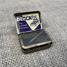 VINTAGE DECCA GRAMOPHONE NEEDLES IN ORIGINAL TIN BOX 1930s