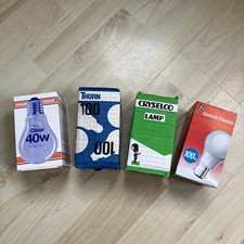 4x Thorn GE Osram Cryselco 100w  40w E27 ES B22 BC Vintage Light Bulbs Old Stock