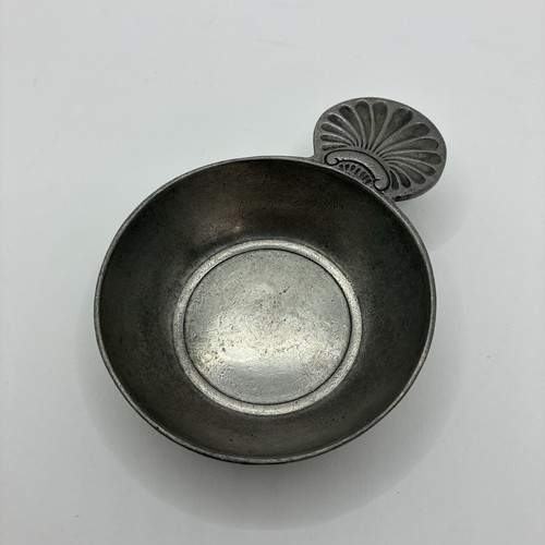 Vintage french pewter tastevin - pewter,