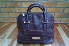 IVANKA TRUMP PLUM PURPLE CROC FAUX LEATHER HANDBAG