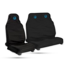 For Vauxhall Movano Van 2+1 Seat Cover Fabric Cloth Black 3 Logo Blue