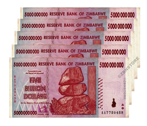 Billion zimbabwe dollars 5 - 5,