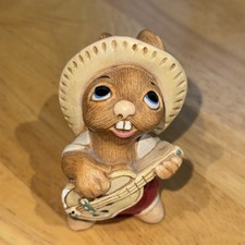 Pendelfin Rabbit Collectors Figurine - Rocky with Red Shorts / Pants Vintage