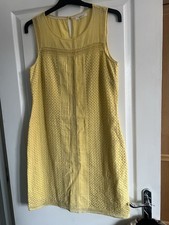 Womens Shift Dress Size 10 White Stuff Linen Mix Yellow Lined Smart Casual