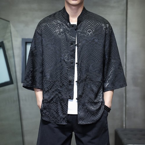 Mens chinese black cloud - chinese, shirt