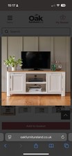Oak Furnitureland Hove Large White TV Unit Excellent Condition