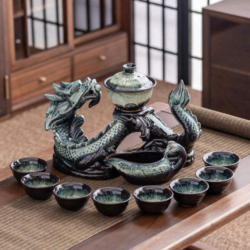 Gradient dragon ceramic teapot - gradient,