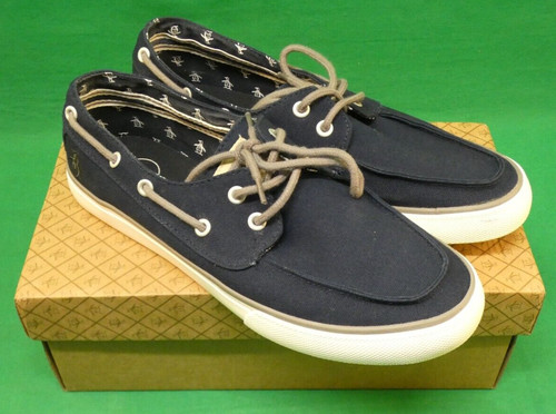 Penguin navy canvas boat shoes - penguin,