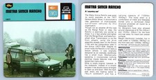 Matra Simca Rancho - 1977 - GT & Production Edito Service #56-04 Auto Rally Card