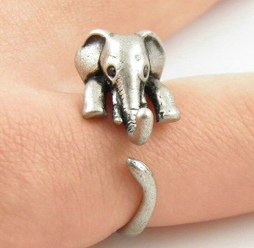 Silver elephant ring - silver,