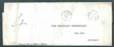 GB 1859 Queen Victoria entire letter Cork to London: India military