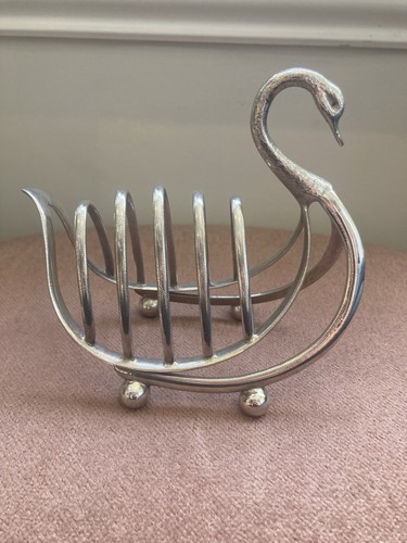 Silver plate toast rack swan - toast,