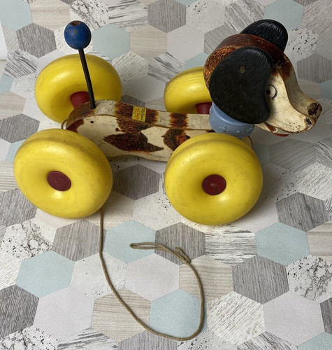 Vintage pull along dog toy - pull,