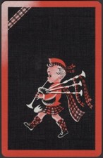 Playing Cards Single Card Old 1930s Vintage * YOUNG SCOTS BOY + BAGPIPES * B