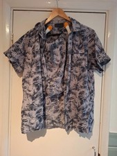 Men's primark pyjama set Size medium Shirt and shorts Tropical design Blue
