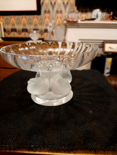 LALIQUE STUNNING NOGENT PEDESTAL  BIRD BOWL SIGNED EXCON