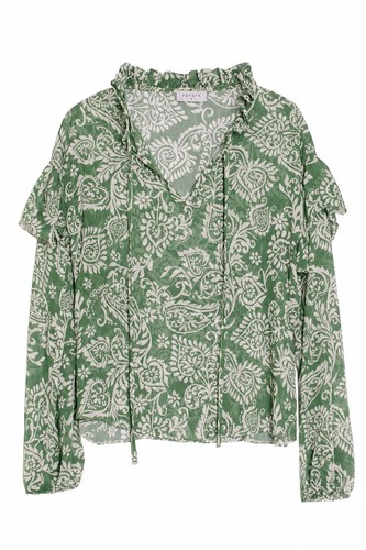 Papaya green paisley print - green,